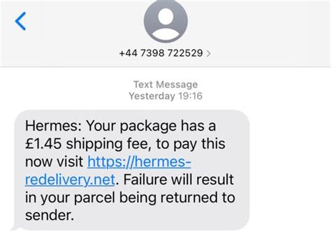 hermes junk mail|hermes tracking text fraud.